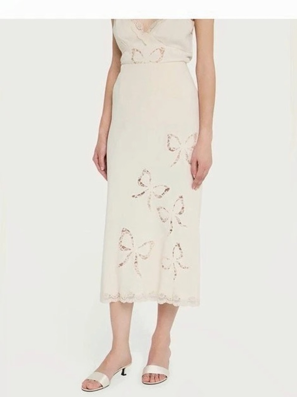LoveShackFancy Bow Midi Skirt